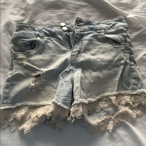 Light wash shorts